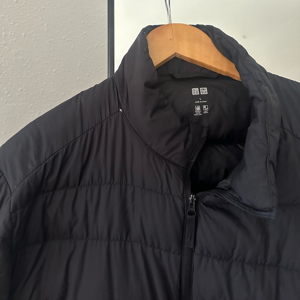 Uniqlo Black Down Zip Up - size large.